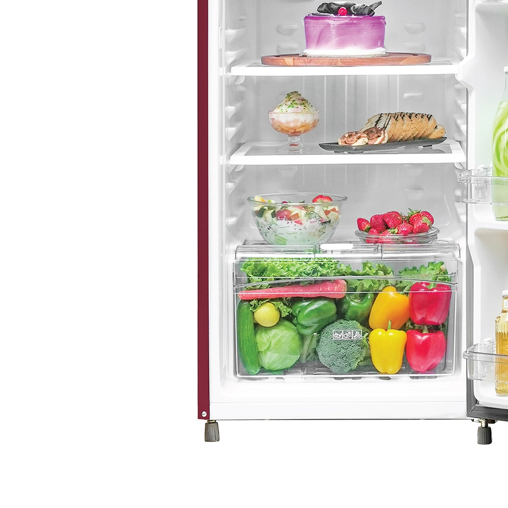 Haier 190L 2 Star Red Viola Single Door Refrigerator